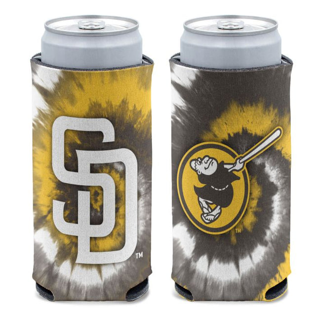 Enfriador de latas delgado de 12 oz con estampado TIE DYE de los Padres de San Diego