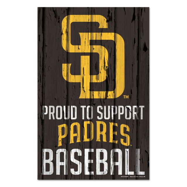 San Diego Padres Wood Sign 11" x 17" 1/4" thick