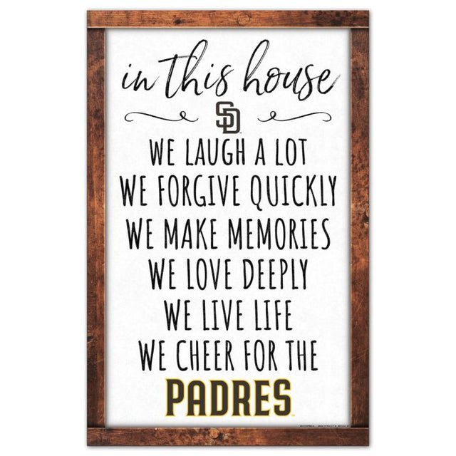 San Diego Padres Wood Sign 11" x 17" 1/4" thick