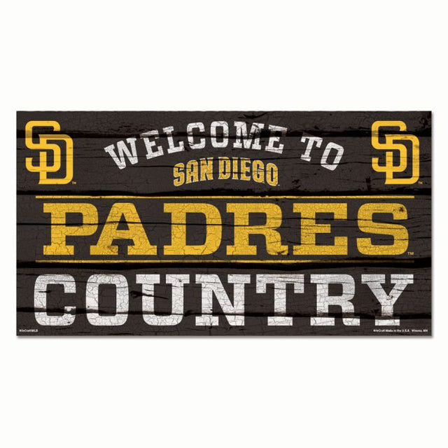 San Diego Padres Wood Sign 13"x24" 1/4" thick