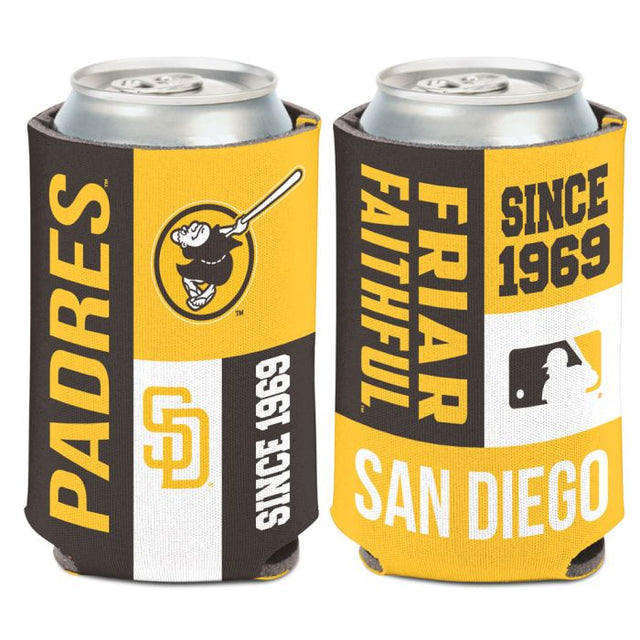 Enfriador de latas con bloques de colores de los San Diego Padres, 12 oz.