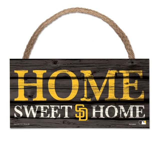 San Diego Padres home sweet home Wood Sign w/Rope 5" x 10"