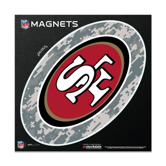 Imanes para exteriores con diseño de camuflaje de los San Francisco 49ers, 6" x 6"