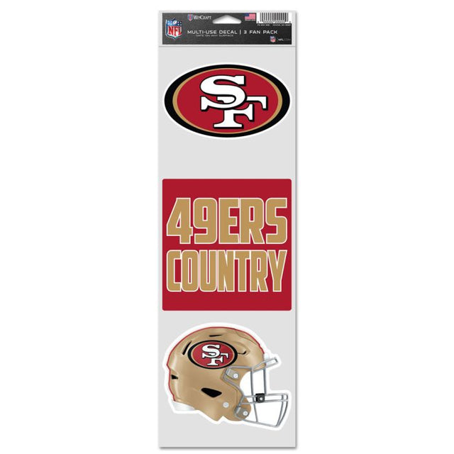 Calcomanías para fanáticos de los San Francisco 49ers de 3,75" x 12"