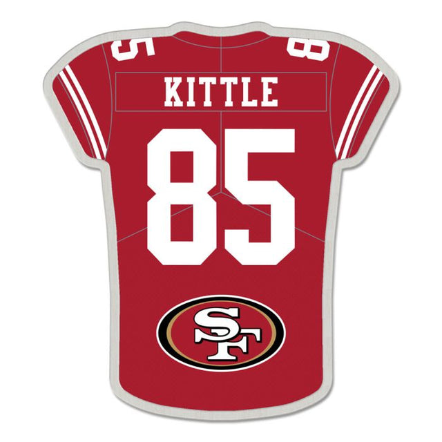 Tarjeta de joyería con pin de colección de la camiseta de los San Francisco 49ers de George Kittle