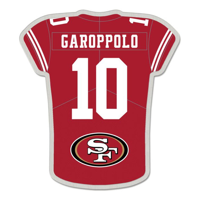 Tarjeta de joyería con pin de colección de la camiseta de los San Francisco 49ers de Jimmy Garoppolo