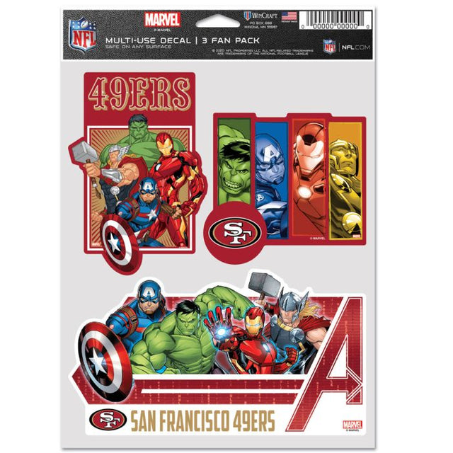 Paquete multiusos para 3 fanáticos de Marvel (C) 2021 de San Francisco 49ers/Marvel (C)