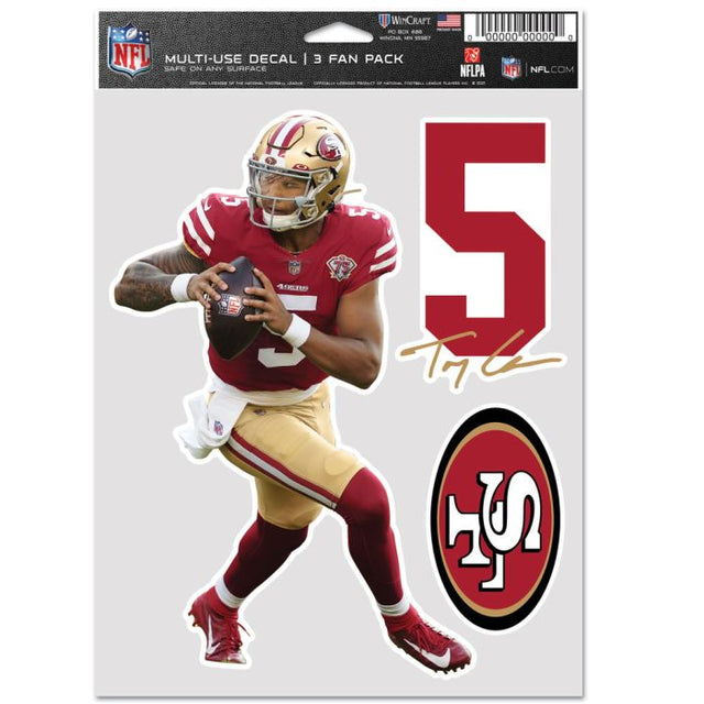 Paquete multiusos para 3 fanáticos de los San Francisco 49ers de Trey Lance