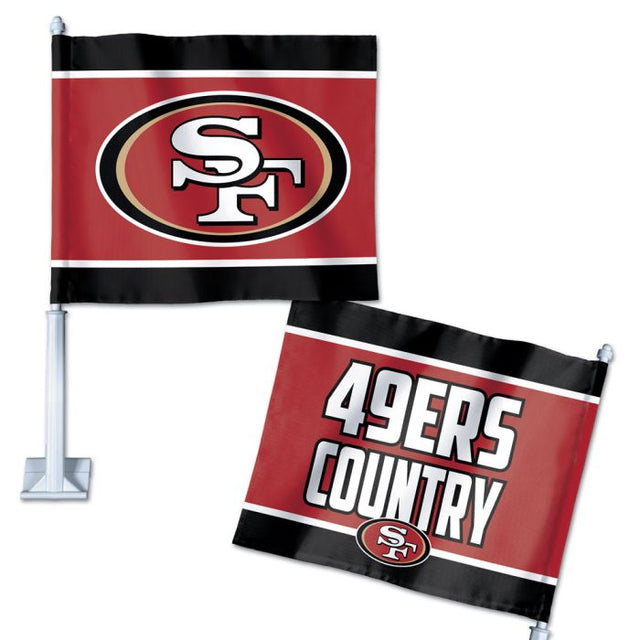 Bandera para auto con eslogan de los San Francisco 49ers, 11,75" x 14"