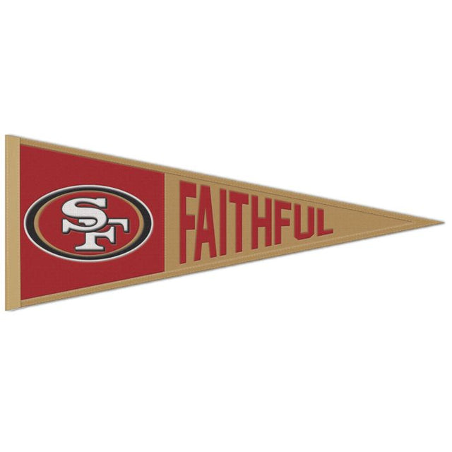 Banderín de lana con el eslogan de los San Francisco 49ers, 13" x 32"