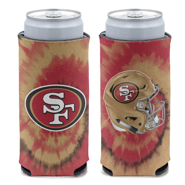 Enfriador de latas delgado de 12 oz con teñido anudado de los San Francisco 49ers