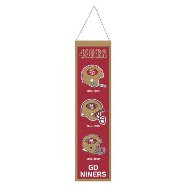 Estandarte de lana de los San Francisco 49ers de 8" x 32"