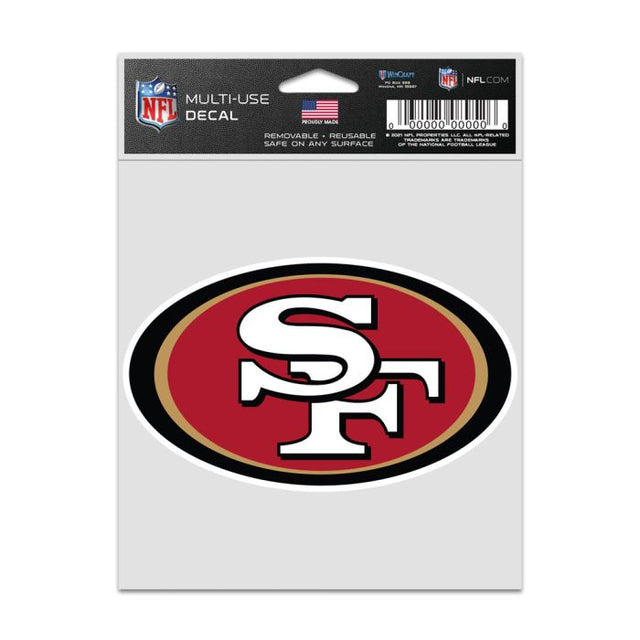 Calcomanías para fanáticos con el logotipo de los San Francisco 49ers de 3,75" x 5"