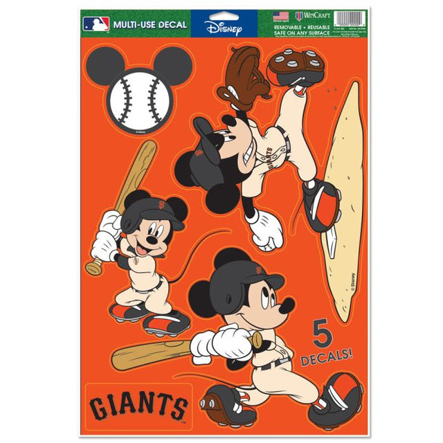 Calcomanía multiusos de Mickey Mouse de San Francisco Giants y Disney, 11" x 17"