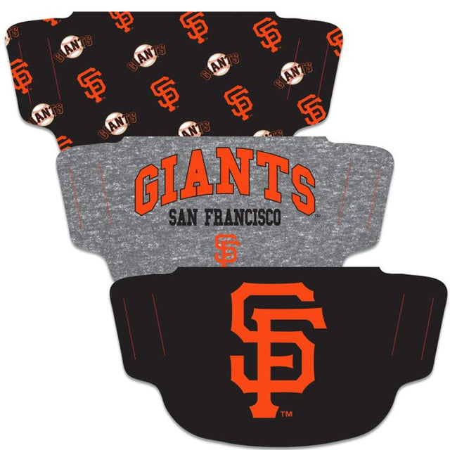 Paquete de 3 mascarillas para fanáticos de los San Francisco Giants