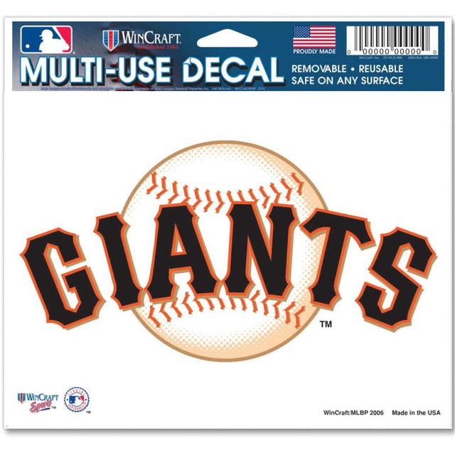 San Francisco Giants Multi-Use Decal -Clear Bckrgd 5" x 6"