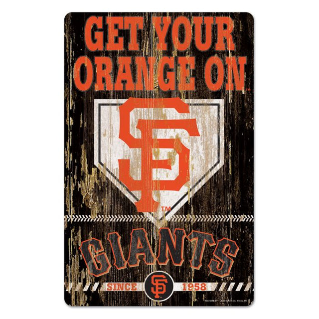 San Francisco Giants SLOGAN Wood Sign 11" x 17" 1/4" thick