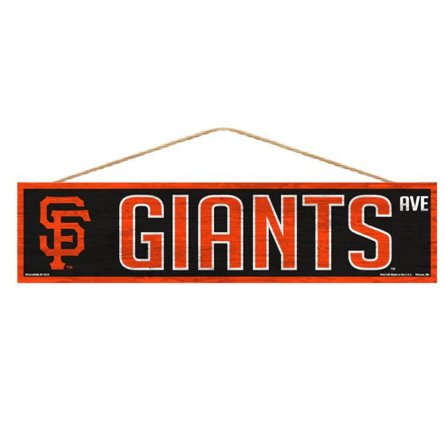 San Francisco Giants Wood Sign-with Rope 4" x 17"