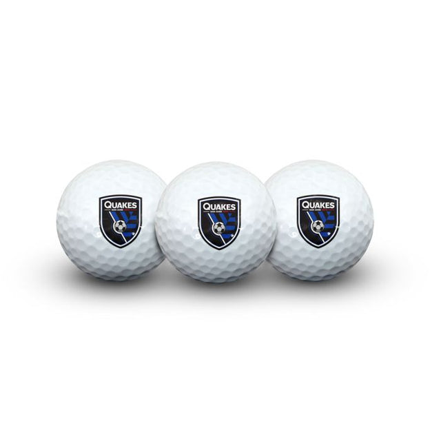 San Jose Earthquakes 3 pelotas de golf en una caja de plástico