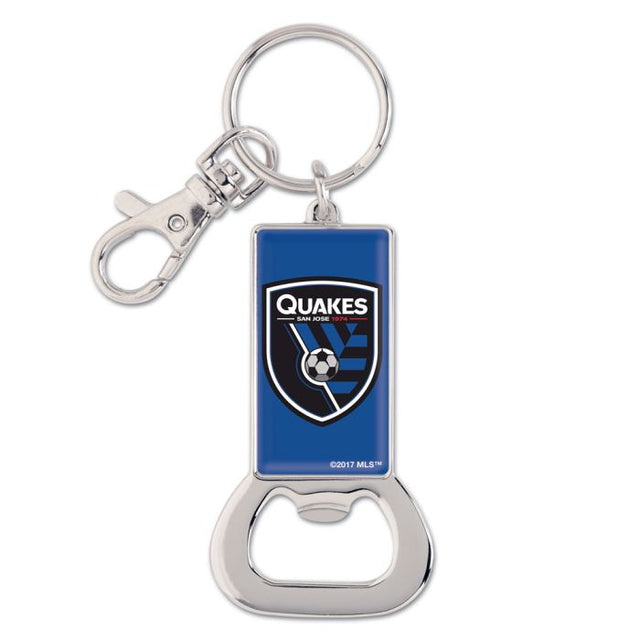 Llavero con abrebotellas rectangular de los San Jose Earthquakes