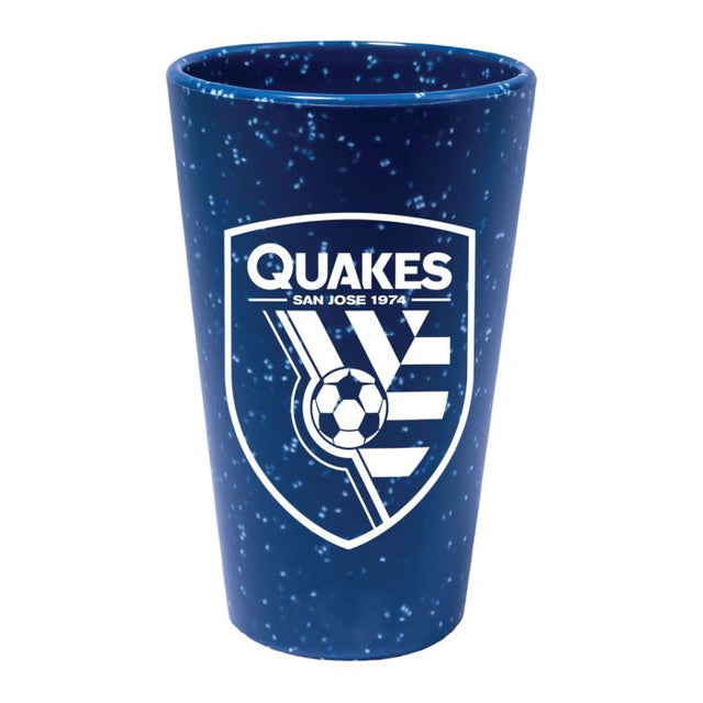 Vaso de pinta de silicona de 16 oz con el logo de San Jose Earthquakes