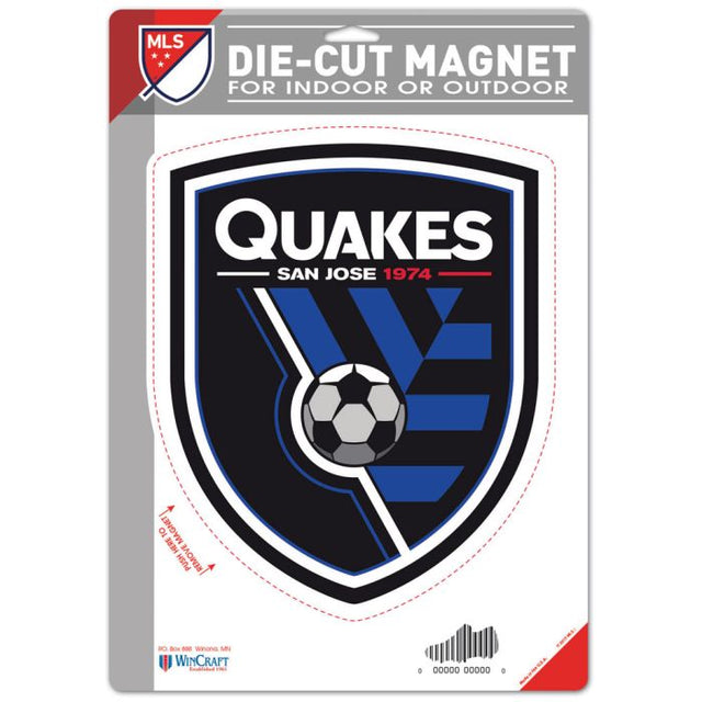 Imán troquelado con el logotipo de San Jose Earthquakes, 6,25" x 9"