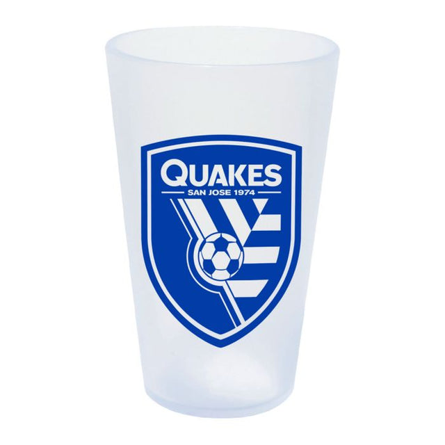 Vaso de pinta de silicona de 16 oz con forma de carámbano de San José Earthquakes