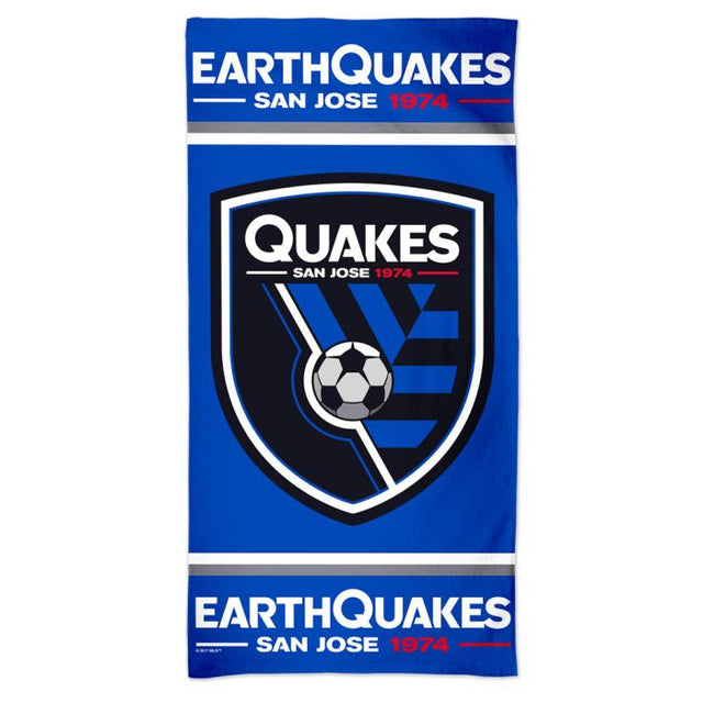 Toalla de playa Spectra con el logotipo de San Jose Earthquakes de 30" x 60"