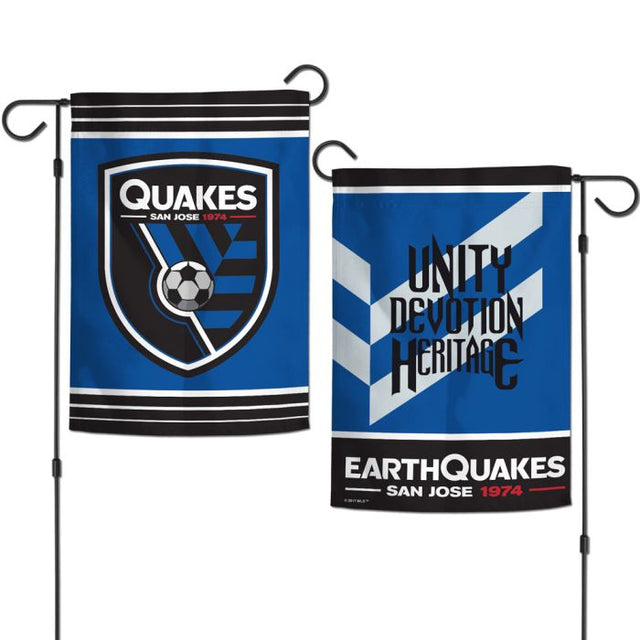 Banderas de jardín con el logotipo de San Jose Earthquakes, de 2 lados, 12,5" x 18"