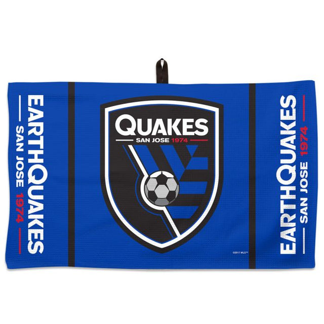 Toalla de gofre con el logotipo y la marca denominativa de San Jose Earthquakes, 14" x 24"