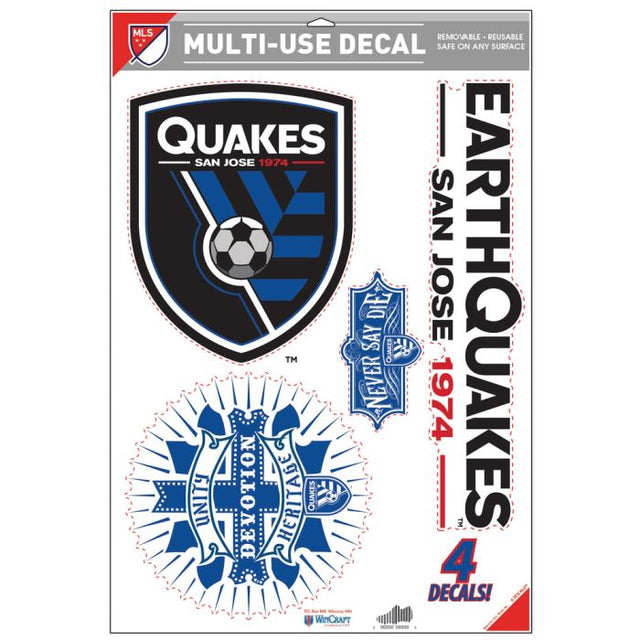 Calcomanía multiusos de los San Jose Earthquakes de 11" x 17"