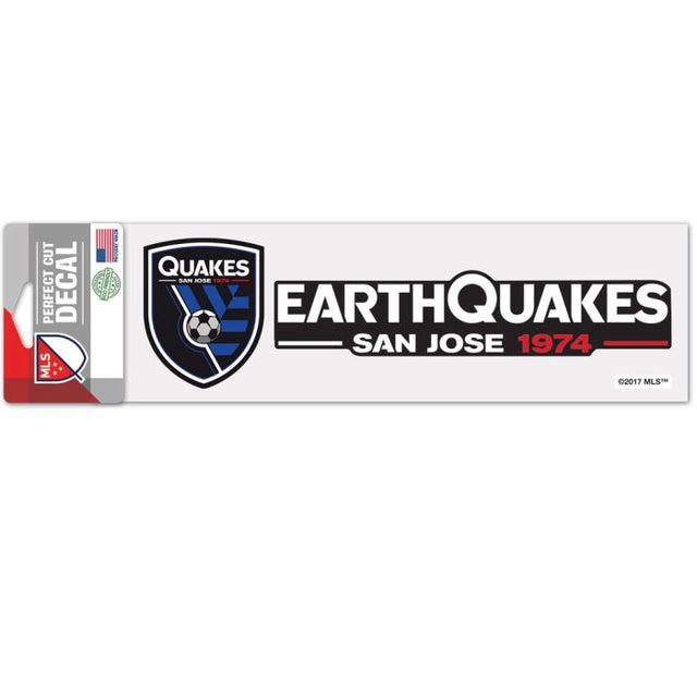 Calcomanías de corte perfecto de los San Jose Earthquakes de 3" x 10"