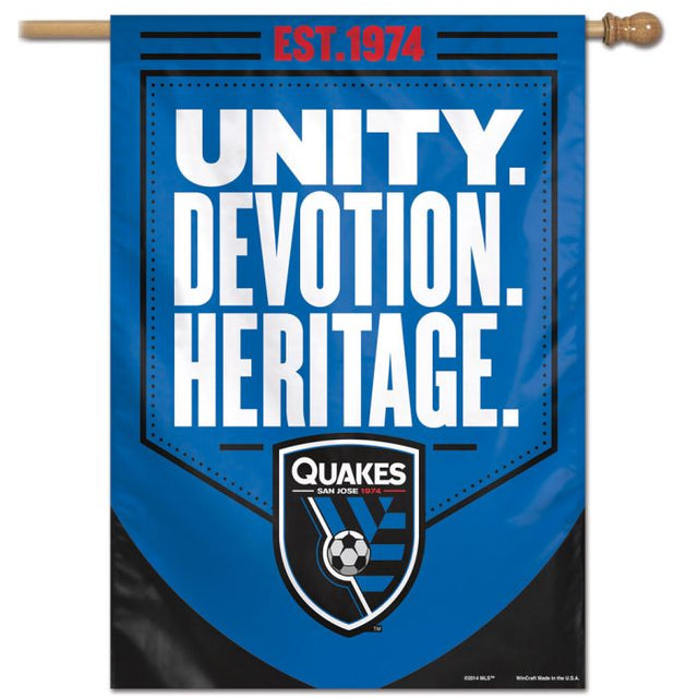 Bandera vertical de los San Jose Earthquakes de 28" x 40"