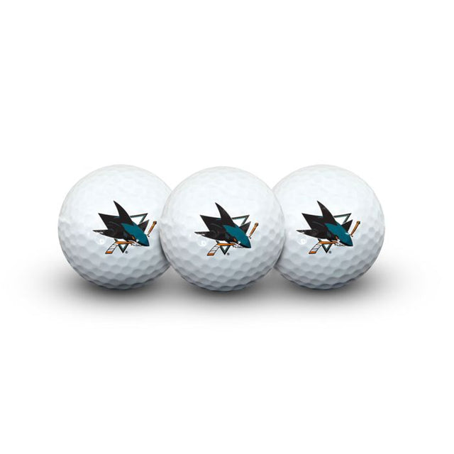 3 pelotas de golf de los San Jose Sharks en formato concha