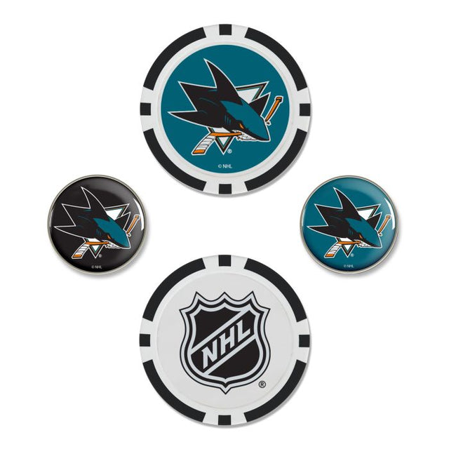 Juego de cuatro marcadores de pelota de los San Jose Sharks