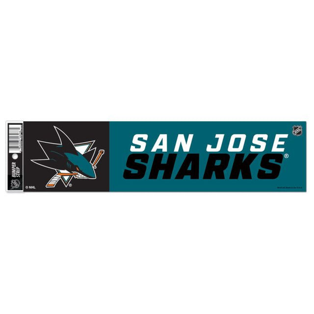 Tira de parachoques de los San Jose Sharks de 3" x 12"