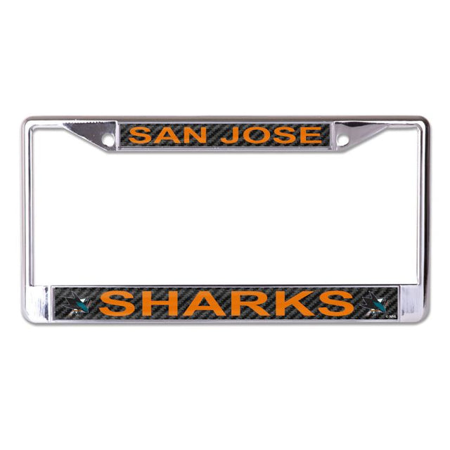 San Jose Sharks CARBON Lic Plt Frame S/L Printed