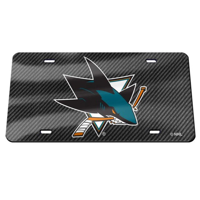 San Jose Sharks CARBON Specialty Acrylic License Plate