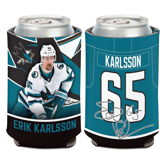 圣何塞鲨鱼队罐装冷却器 12 盎司。Erik Karlsson