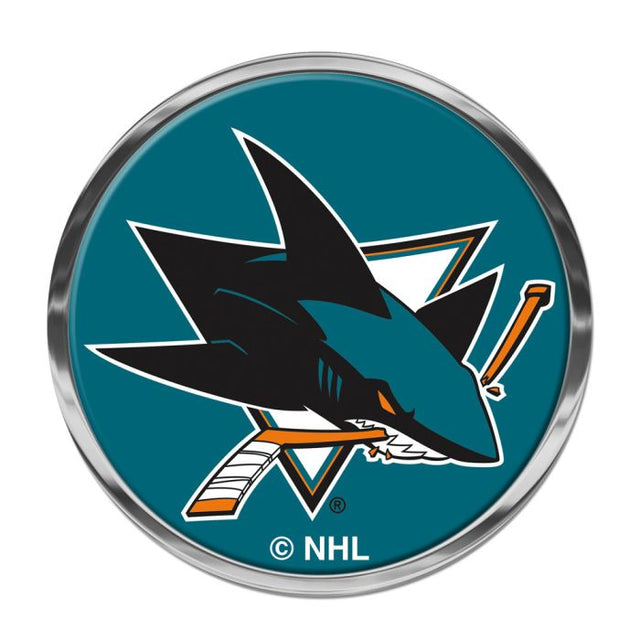 Emblema de metal cromado abovedado de los San Jose Sharks