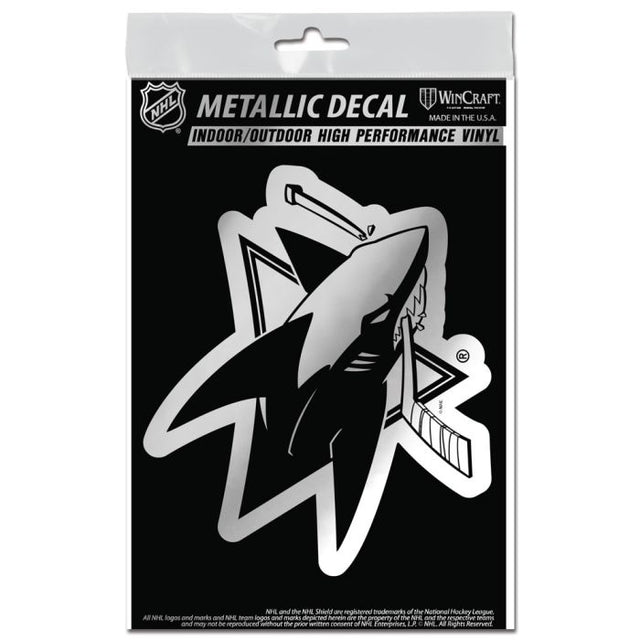 San Jose Sharks Decal Metallic 3" x 5"