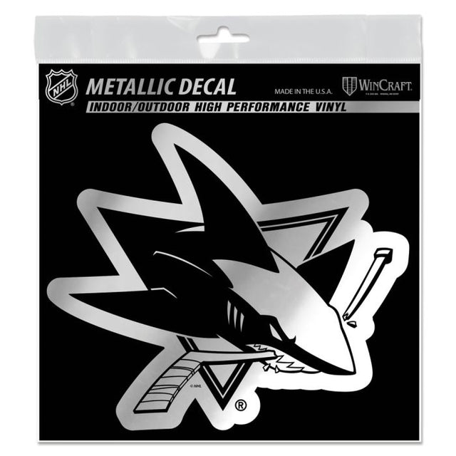 Calcomanía metálica de los San Jose Sharks de 6" x 6"