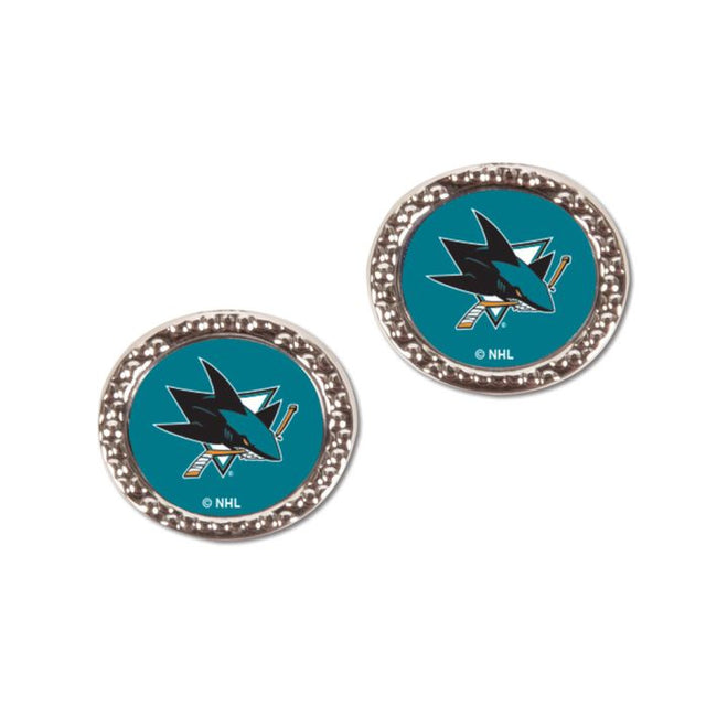 San Jose Sharks Earrings Jewelry Carded Round