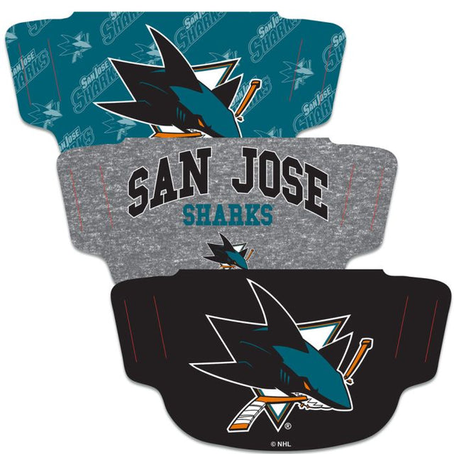 Paquete de 3 mascarillas para fanáticos de los San Jose Sharks