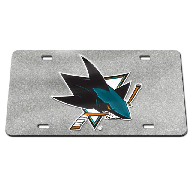 San Jose Sharks GLITTER Specialty Acrylic License Plate