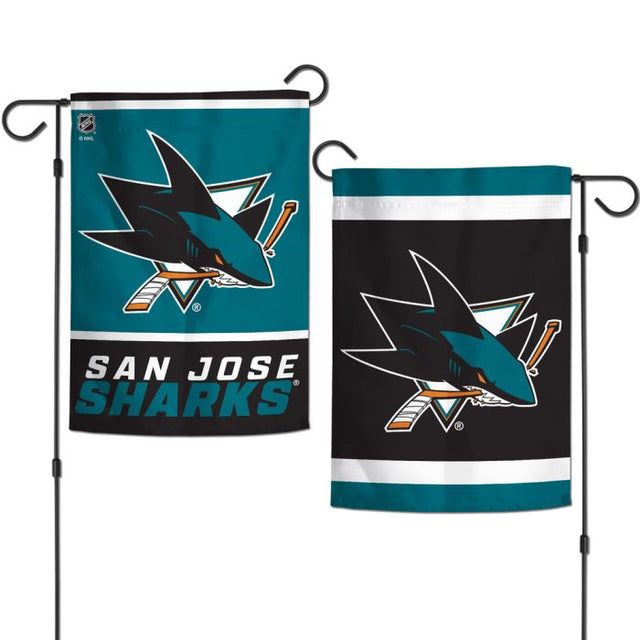 Banderas de jardín de los San Jose Sharks, de 2 lados, 12,5" x 18"