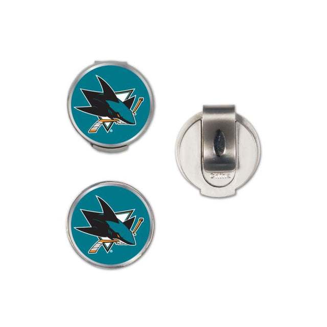 Clip para gorra de los San Jose Sharks con 2 marcadores, con tapa tipo concha