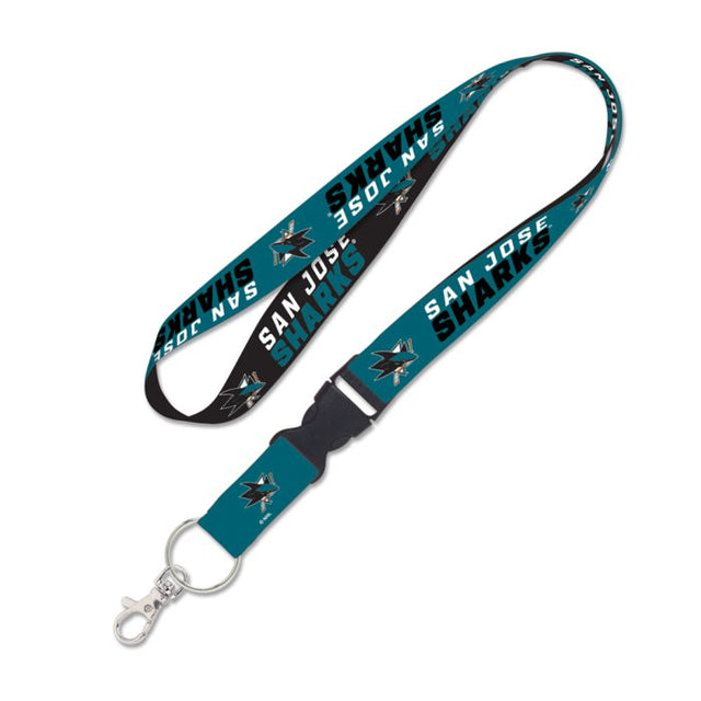 Cordón de los San Jose Sharks con hebilla desmontable de 1"