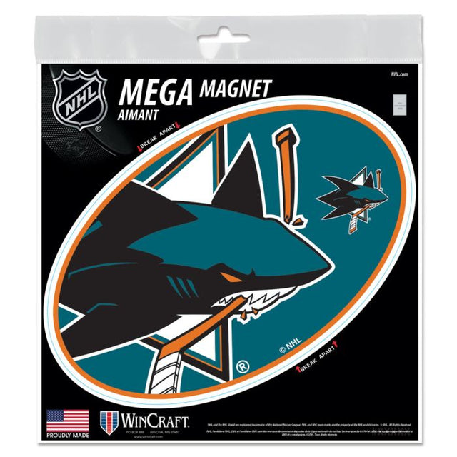 Imanes para exteriores MEGA de San Jose Sharks, 6" x 6"