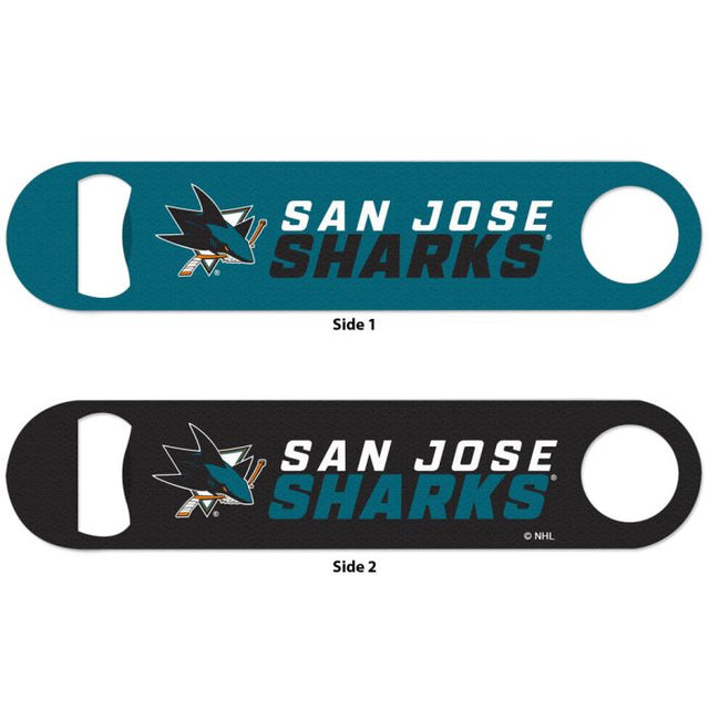 Abridor de botellas de metal de dos caras de los San Jose Sharks